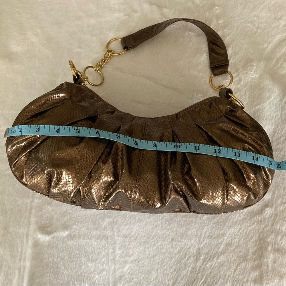 Giannini Gold Faux Leather Snakeskin Bag - Picture 14 of 15